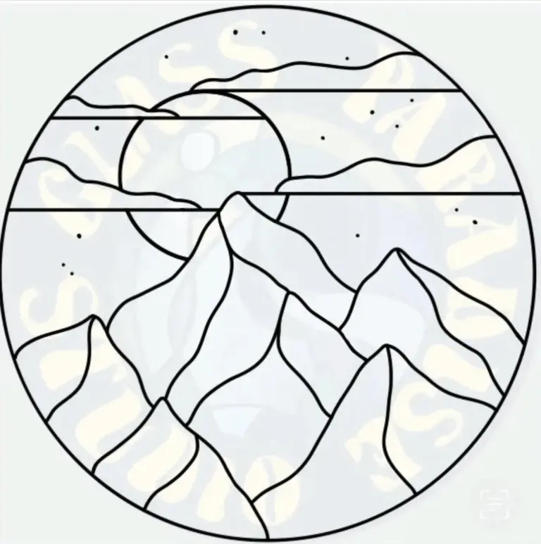 Moonlight Mountains Stained Glass Pattern PDF Your Site Title