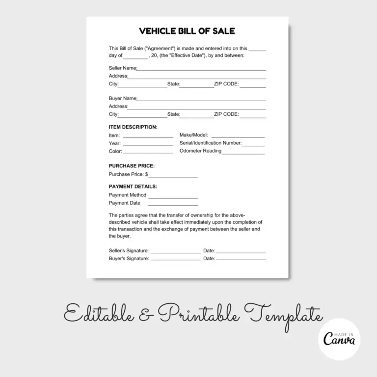 Moto Vehicle Bill Of Sale Car Sale Form Bill Of Sale Agreement Bill Of Sale Form Moto Vehicle Sale Contract Etsy