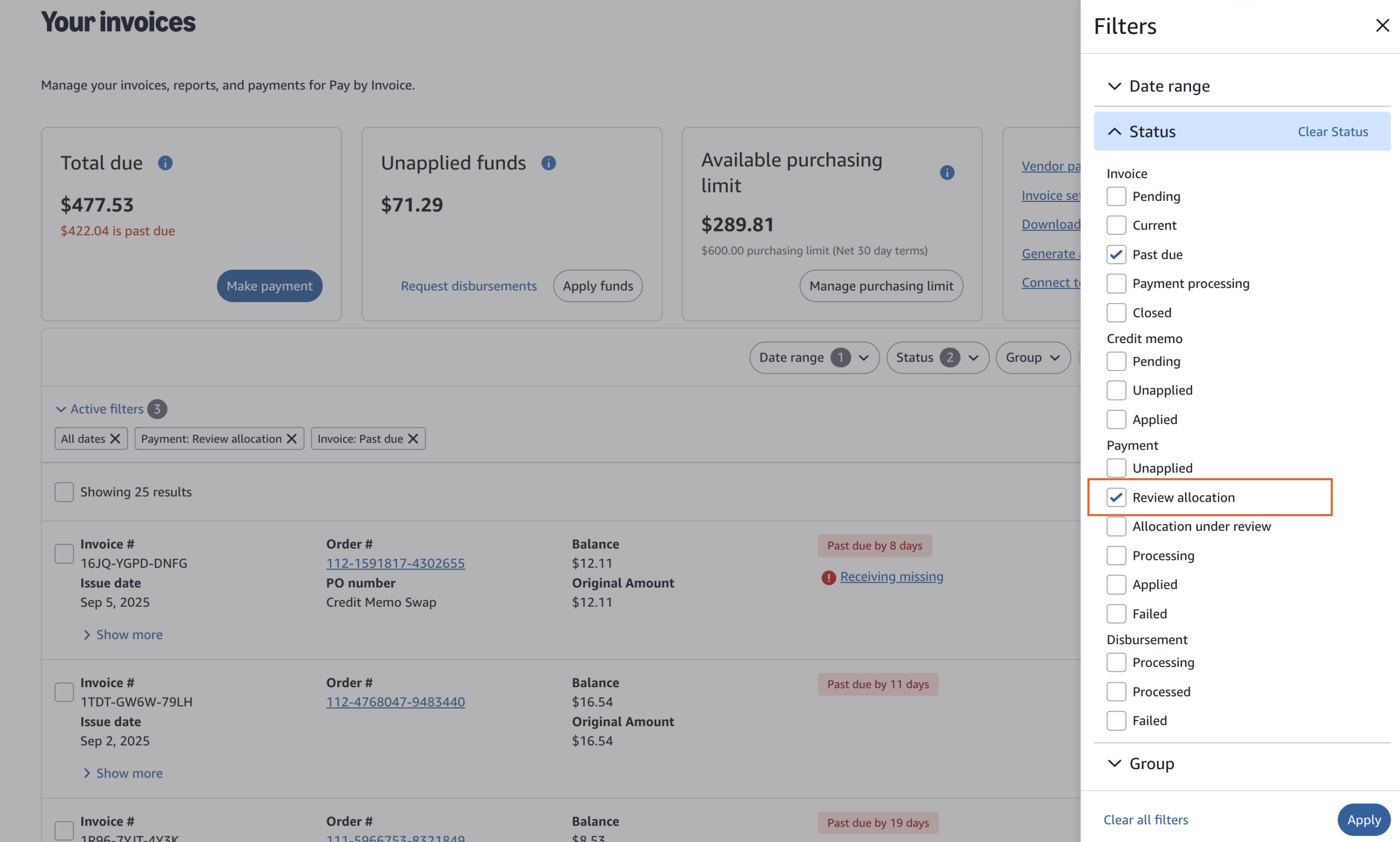 Navigating Your Invoices For Business Credit Account Amazon Business