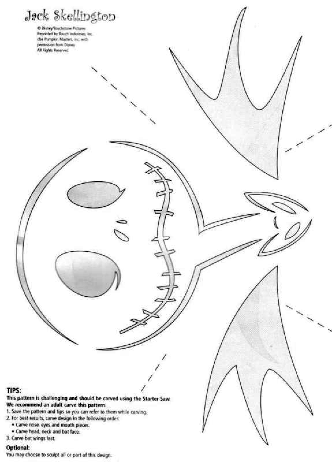 Nightmare Before Christmas Jack Skellington Pumpkin Stencil Pumpkin Pattern Pumpkin Template Jack o lantern R PumpkinStencils