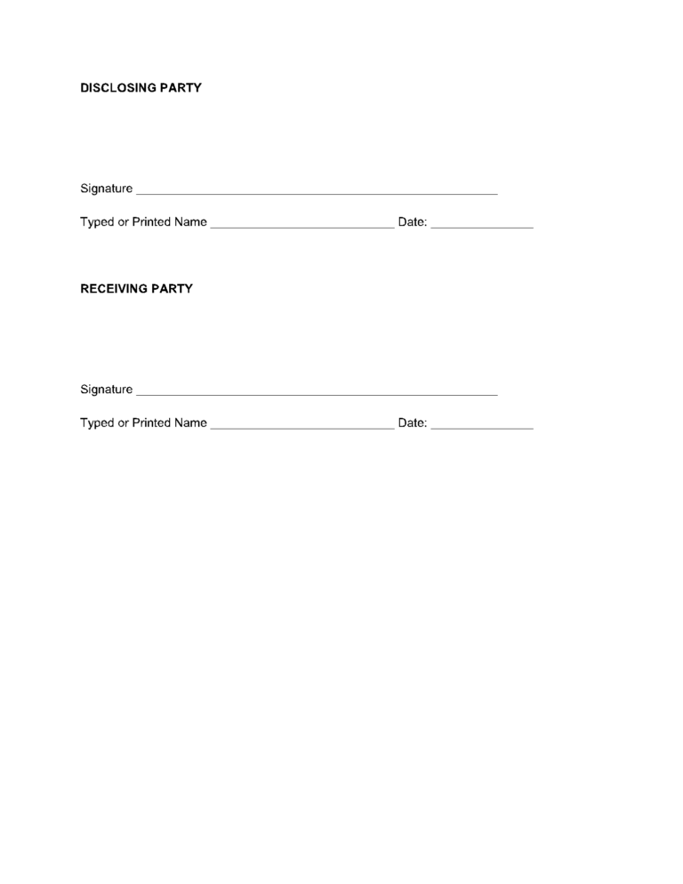 Non Disclosure Agreement Template 100 Free CocoSign