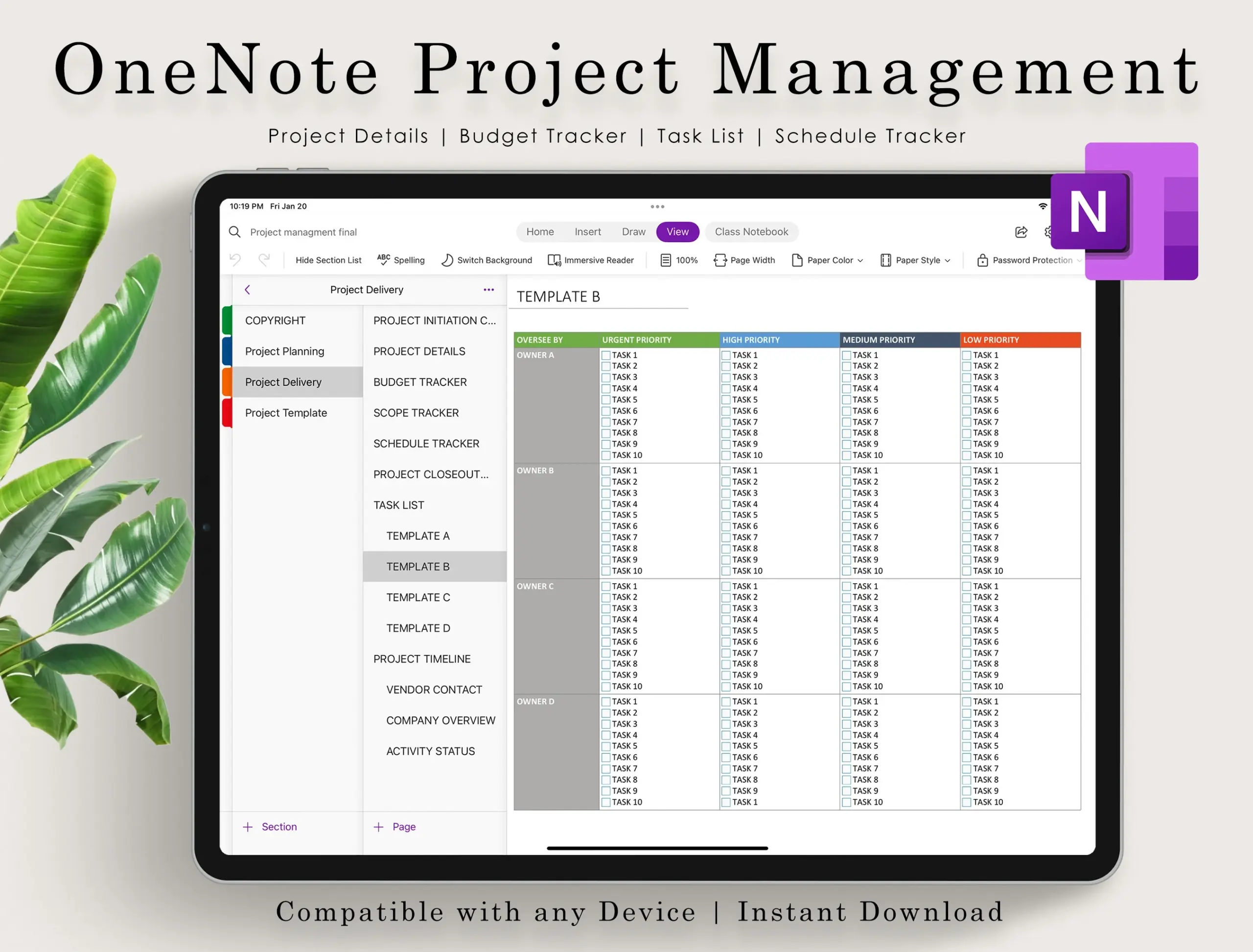 Onenote Digital Planner Project Planner Onenote Project Management Onenote Onenote Template Onenote Planner Onenote Mac Template Etsy Israel