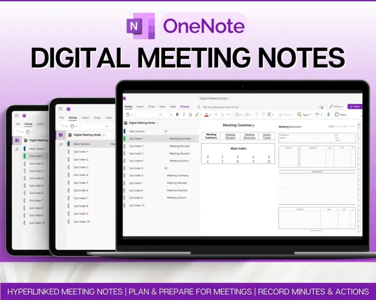 OneNote Meeting Notes Template Perfect For Efficient Note Taking 