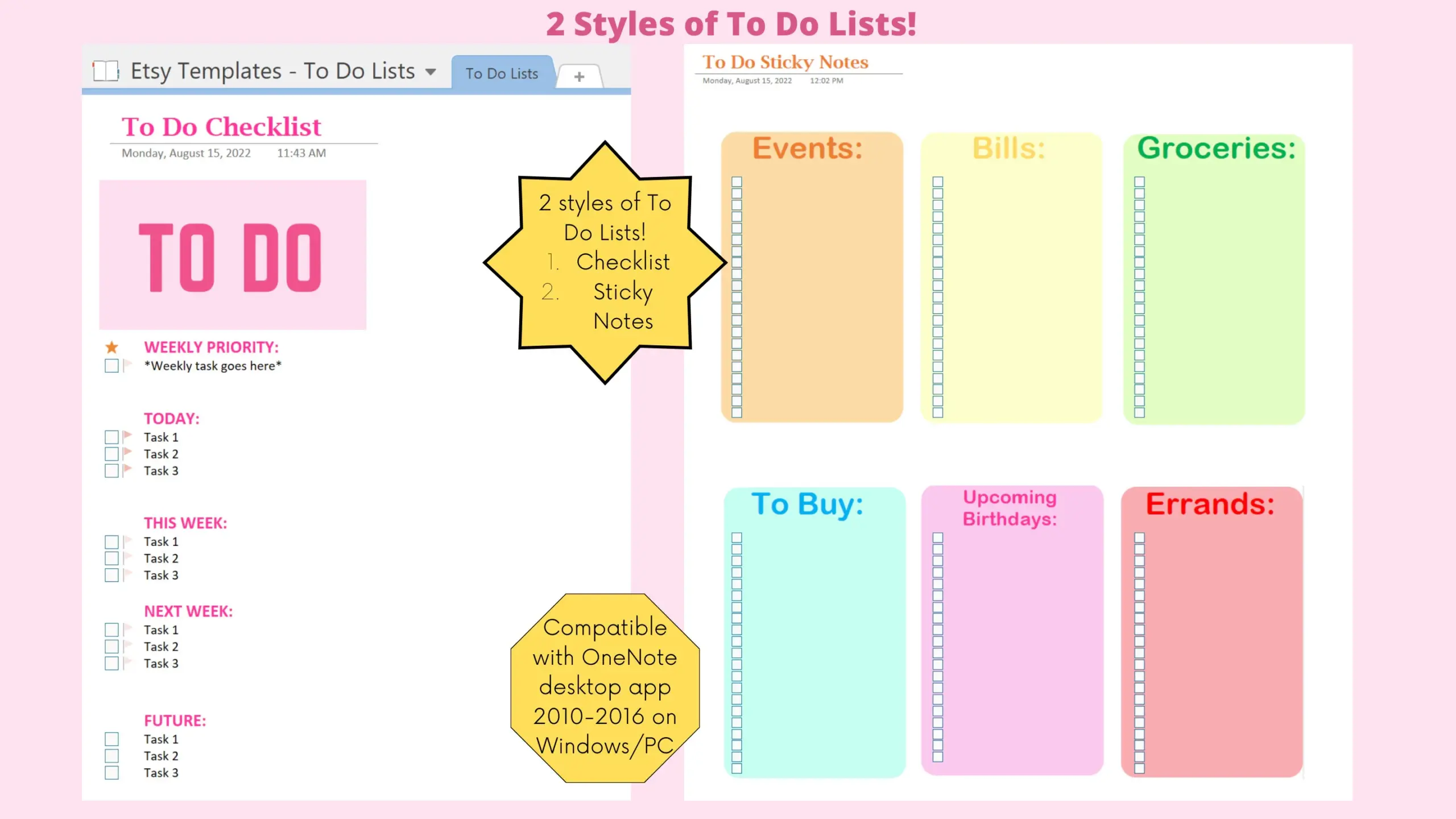 Onenote To Do Template Etsy Israel