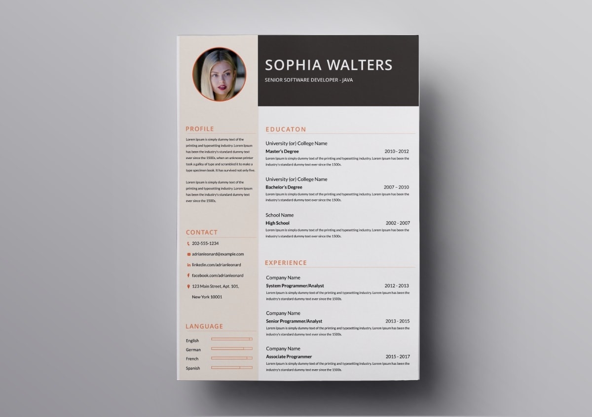 Pages Resume Templates 10 FREE Resume Templates For Mac