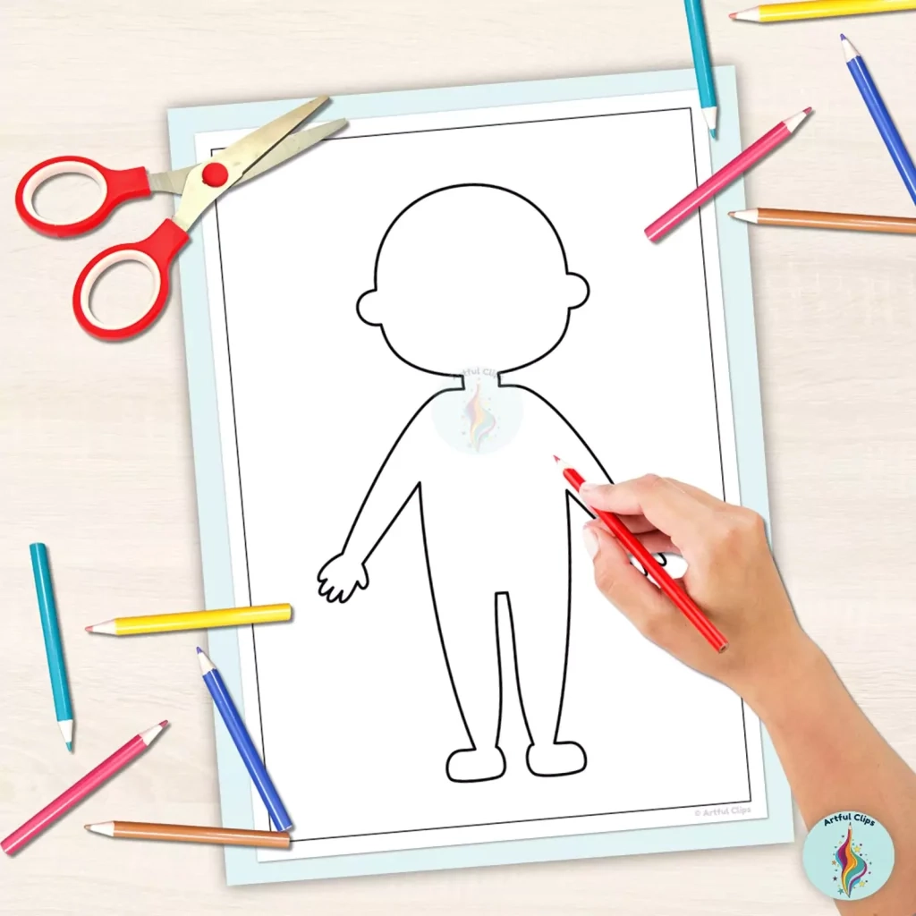 Person Outline Set Free Blank Black And White Templates