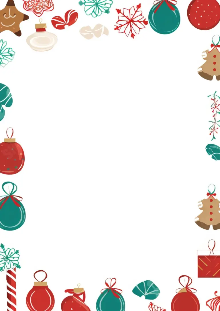 Printable Christmas Border Word Template And Google Docs For Free Download