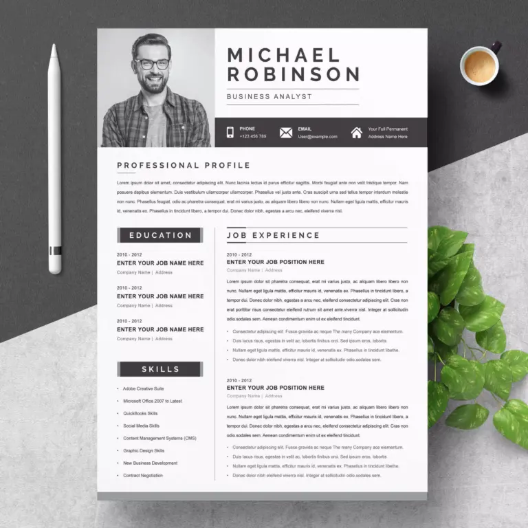 Professional Resume Template Microsoft Word Resume Template MasterBundles