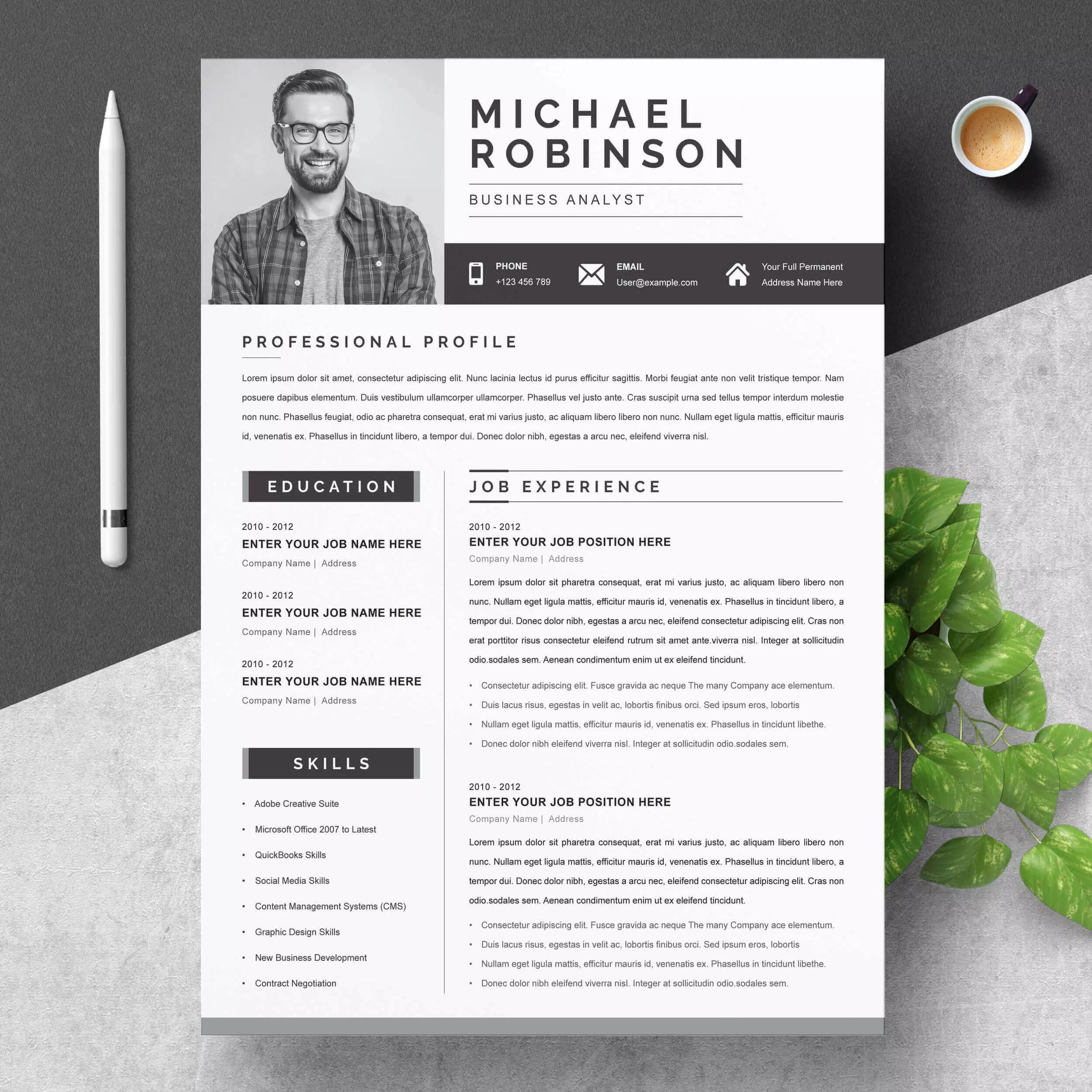 Professional Resume Template Microsoft Word Resume Template MasterBundles