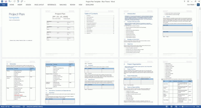 Project Plan Templates MS Word 10 X Excels Spreadsheets MS Office Templates With AI Prompts