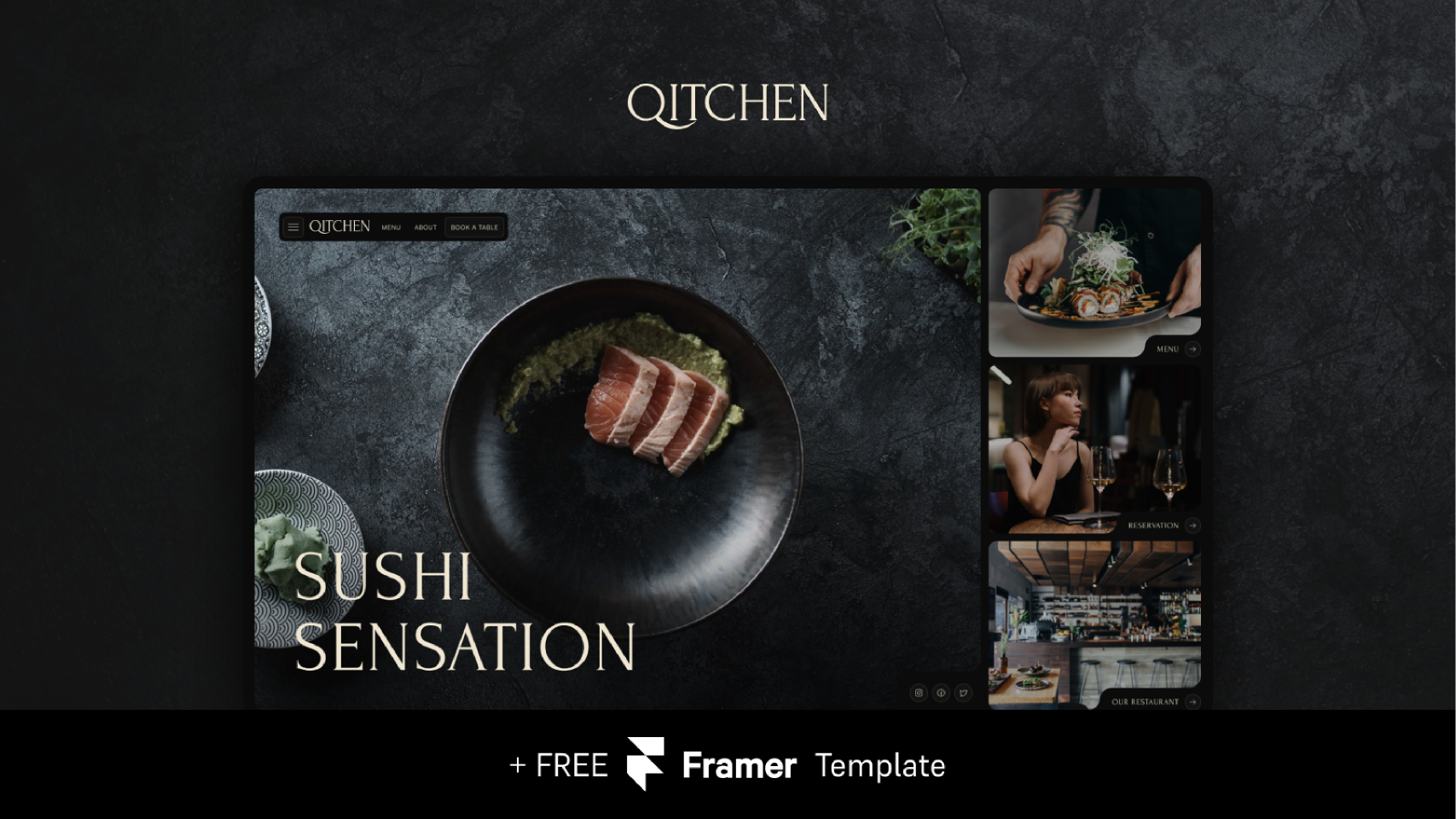 Qitchen Restaurant Website Template Figma