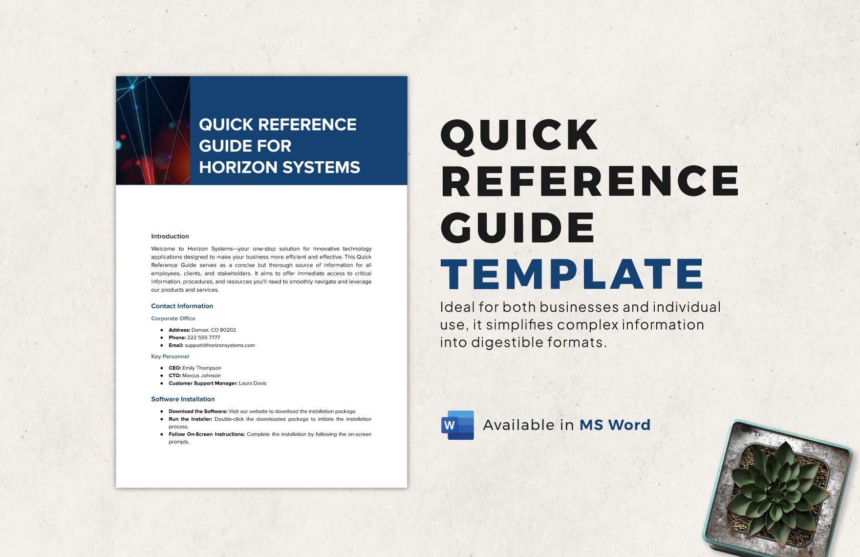 Quick Reference Guide Template In Word Download Template