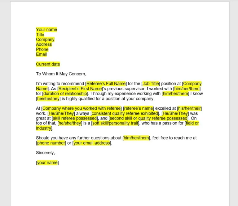 Reference Letter Template Employee Reference Letter Reference Template Reference Letter Template Word Template Simple Letter Etsy Denmark