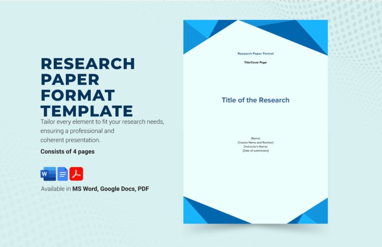 Research Paper Format Template In Word PDF Google Docs Download Template