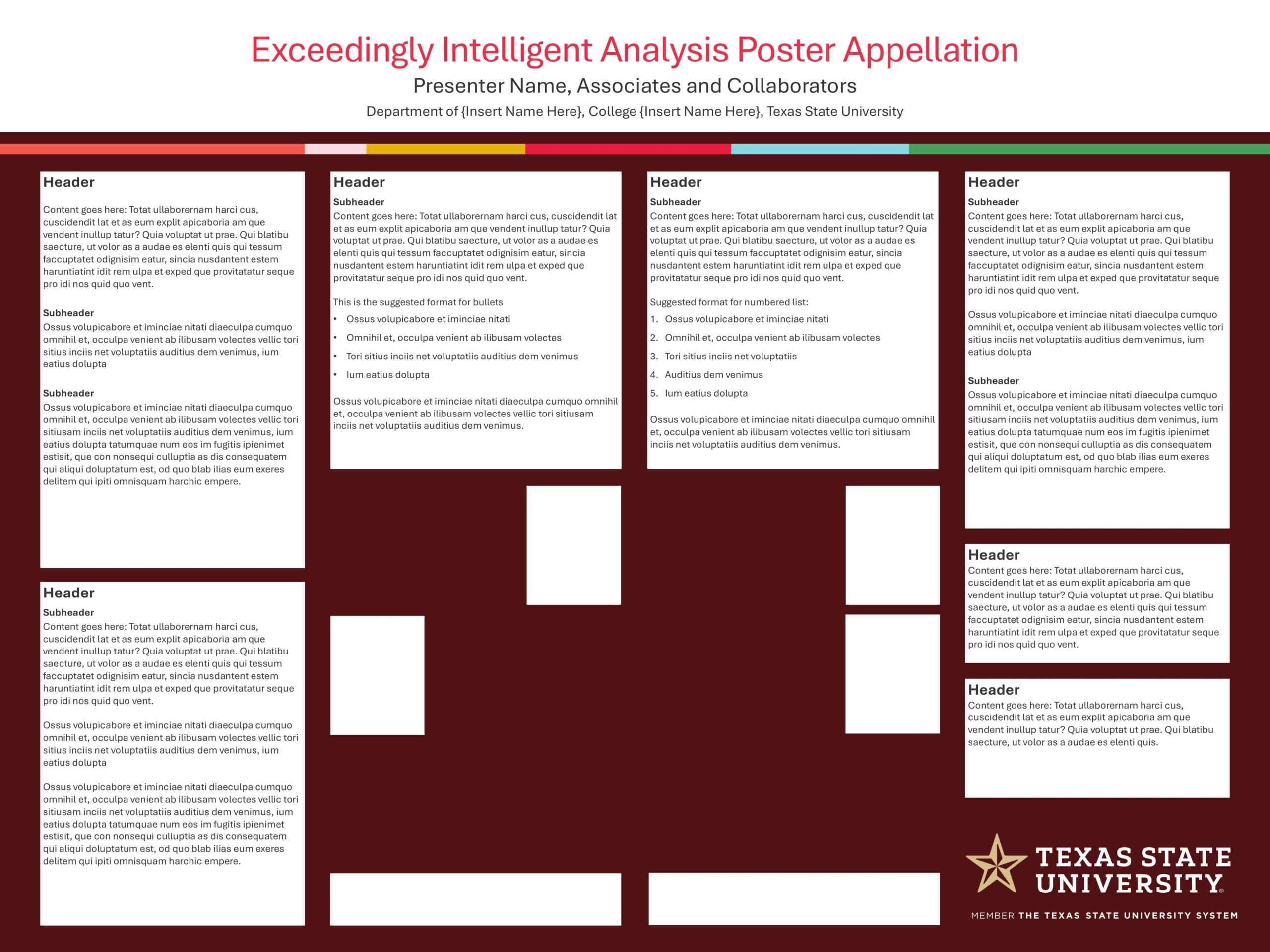 Research Posters Brand Guidelines Texas State University