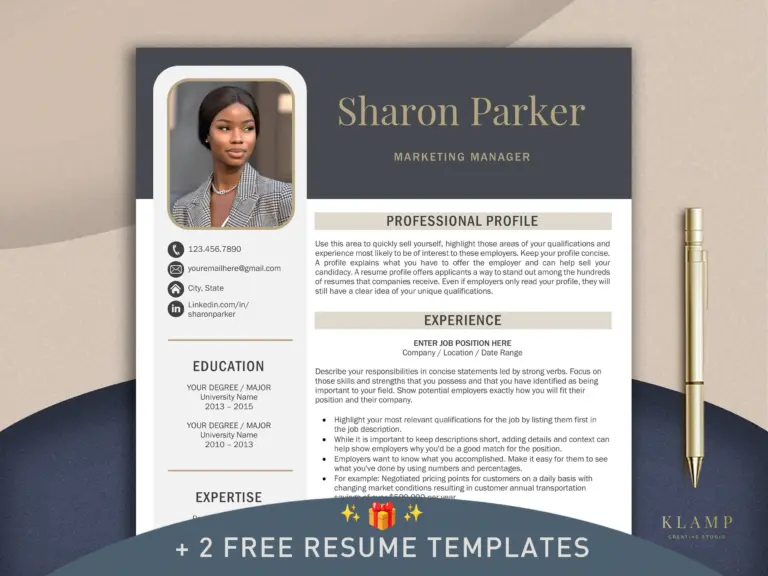 Resume Template For Word Pages CV Template Executive Resume Template With Photo Marketing Resume Modern Resume Template Manager Resume Etsy