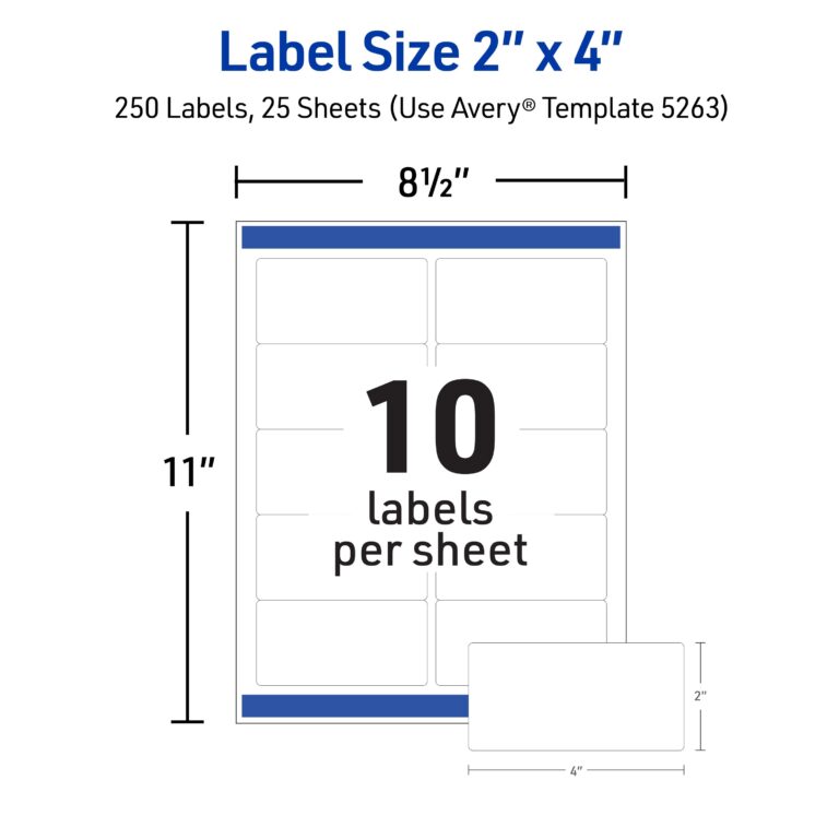 Shipping Labels With Sure Feed reg 2 X 4 White 5263 Avery