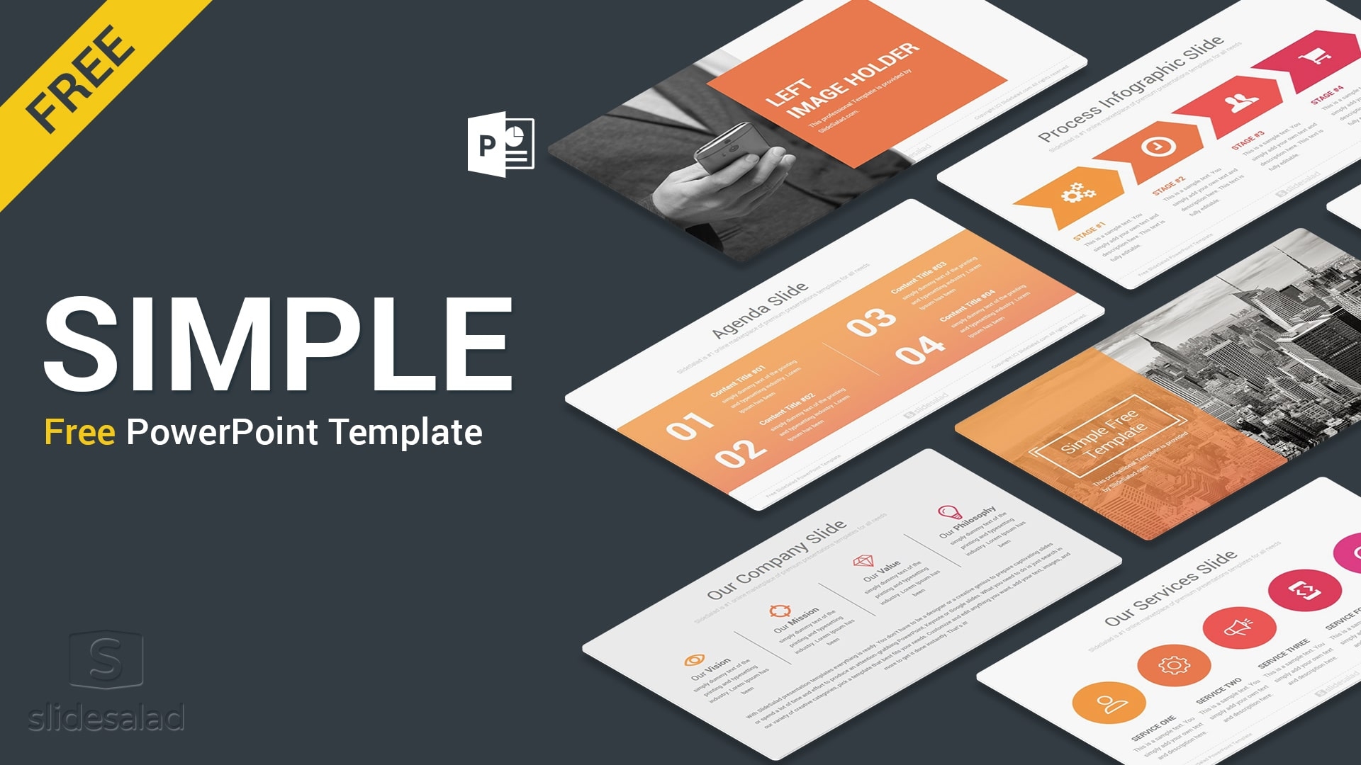 Simple Free PowerPoint Presentation Template Free Download SlideSalad