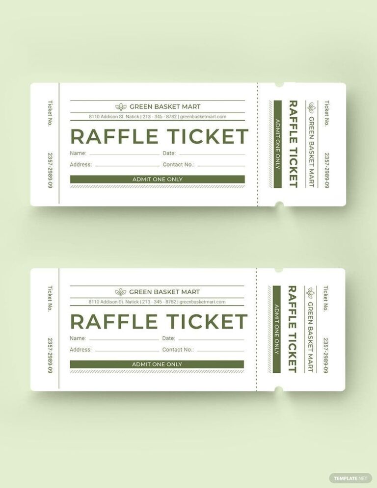 Simple Raffle Ticket Template In Word Illustrator Pages Publisher Photoshop Google Docs InDesign Download Template