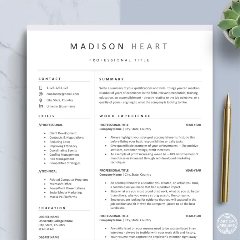 Simple Resume With Free Cover Letter Bonus Resume Writing The Art Of Resume