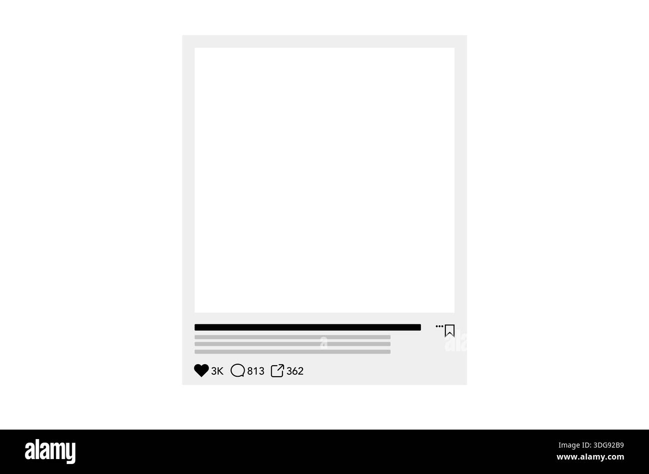 Social Media Post Template For Blogger Empty Frame With Icons On White Background Stock Photo Alamy