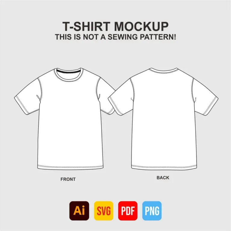 T shirt Mockup Front Back Shirt Design Template PNG SVG Ai PDF No Sewing Pattern Etsy Israel