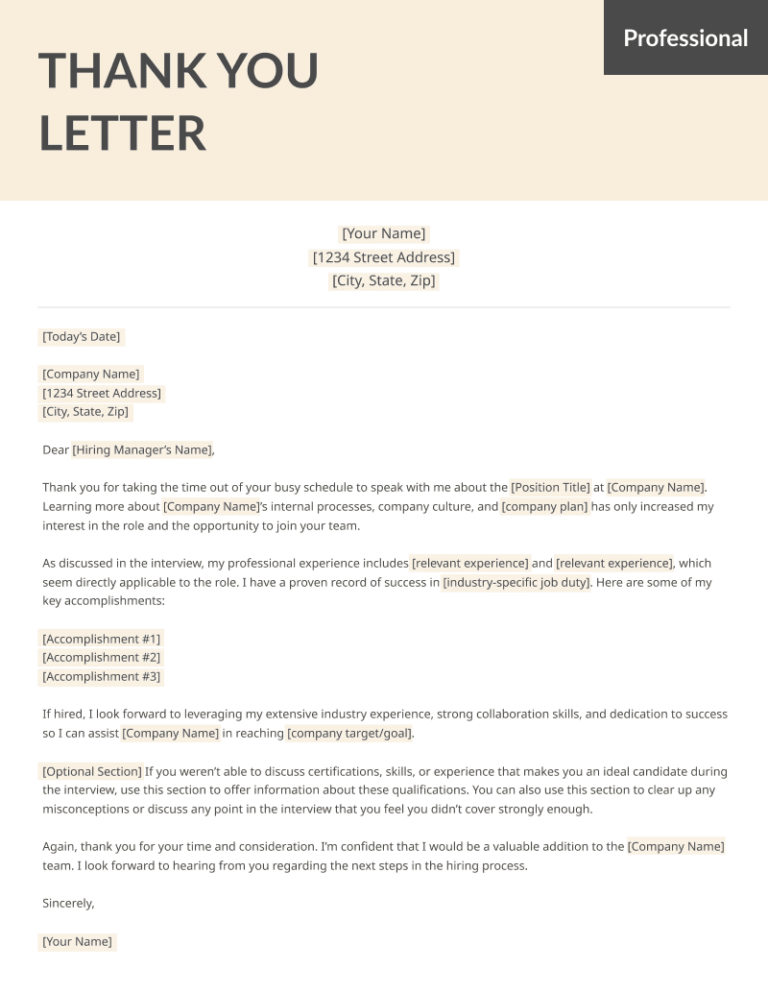 Thank You Letter After Interview Email Examples Templates 