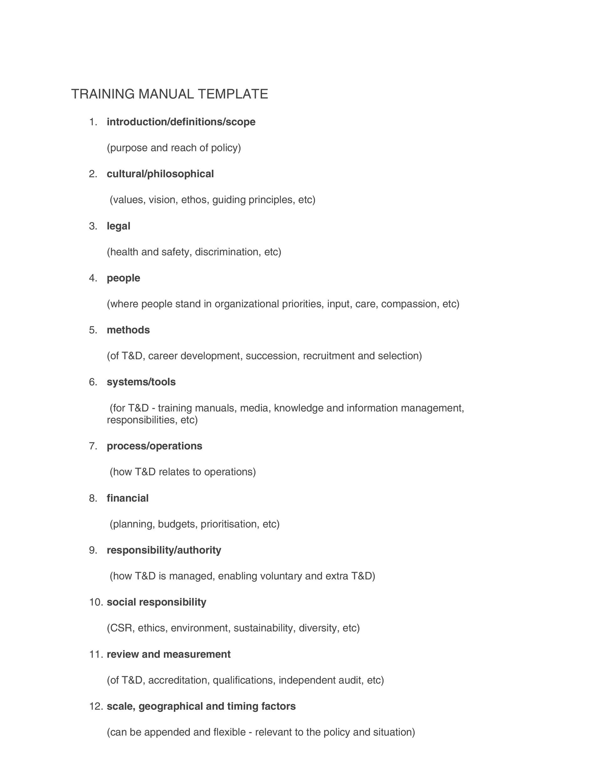 Training Manual 40 Free Templates Examples In MS Word