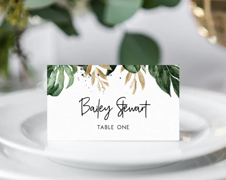 Tropical Wedding Place Cards Template Seating Card Wedding Table Cards Printable Wedding Tent Cards Instant Download Templett W44 Etsy