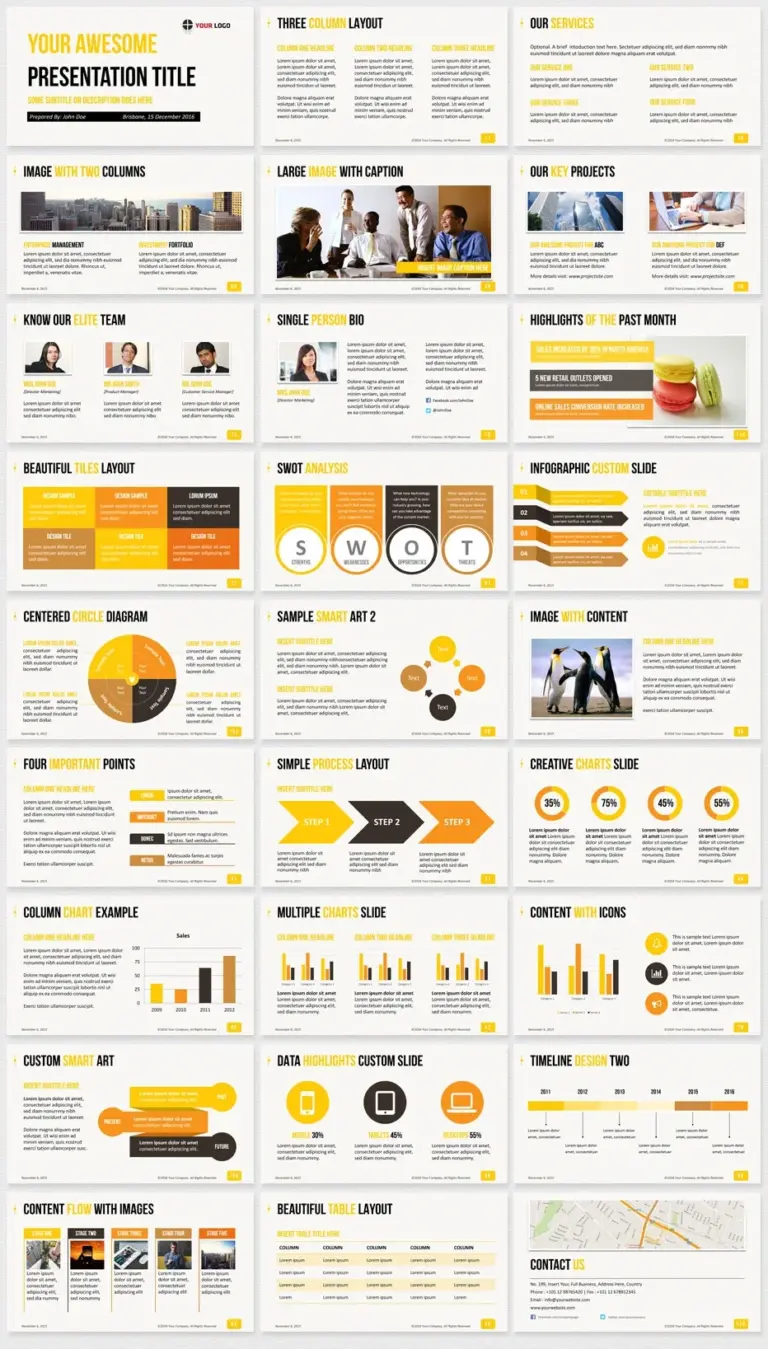 Ultimate Professional Business PowerPoint Template 1650 Clean Slides