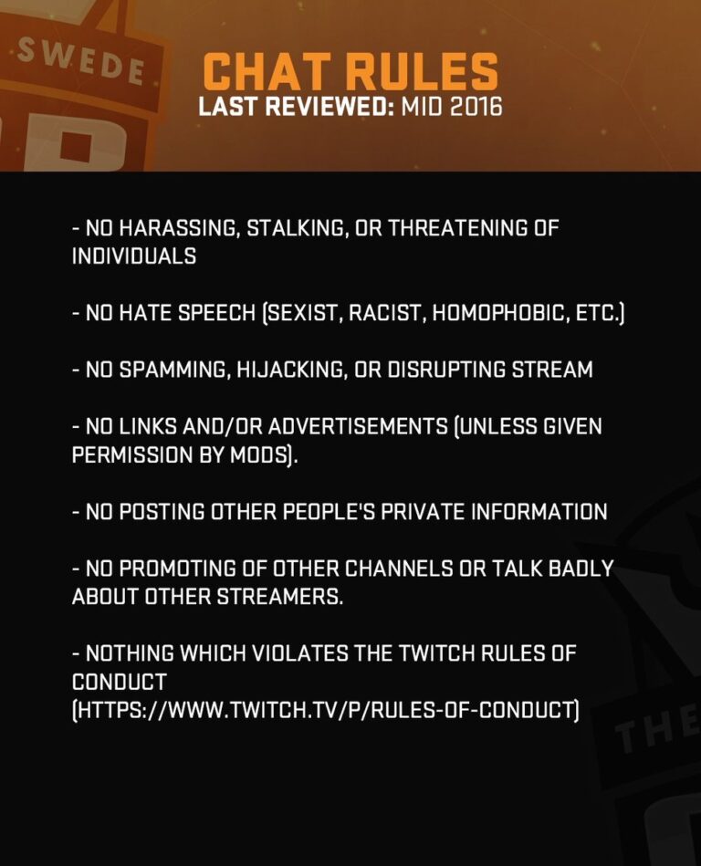 Updated Chat Rules And Mod Guidelines Hopefully This Will Make Modding Easier For The Lovely Folk Helping Out More Details On Discord 