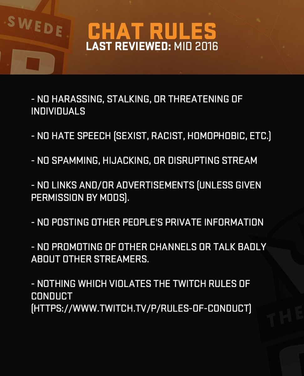 Updated Chat Rules And Mod Guidelines Hopefully This Will Make Modding Easier For The Lovely Folk Helping Out More Details On Discord