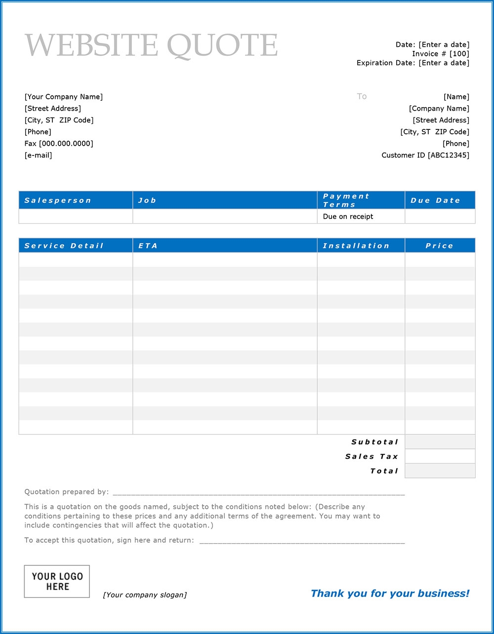 Website Design Quotation Templates And Tips To Set Your Fee