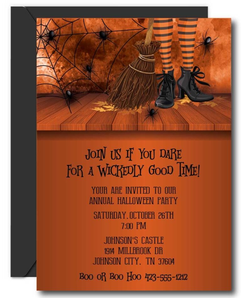 Witches Feet Halloween Invitations Template Announce It 